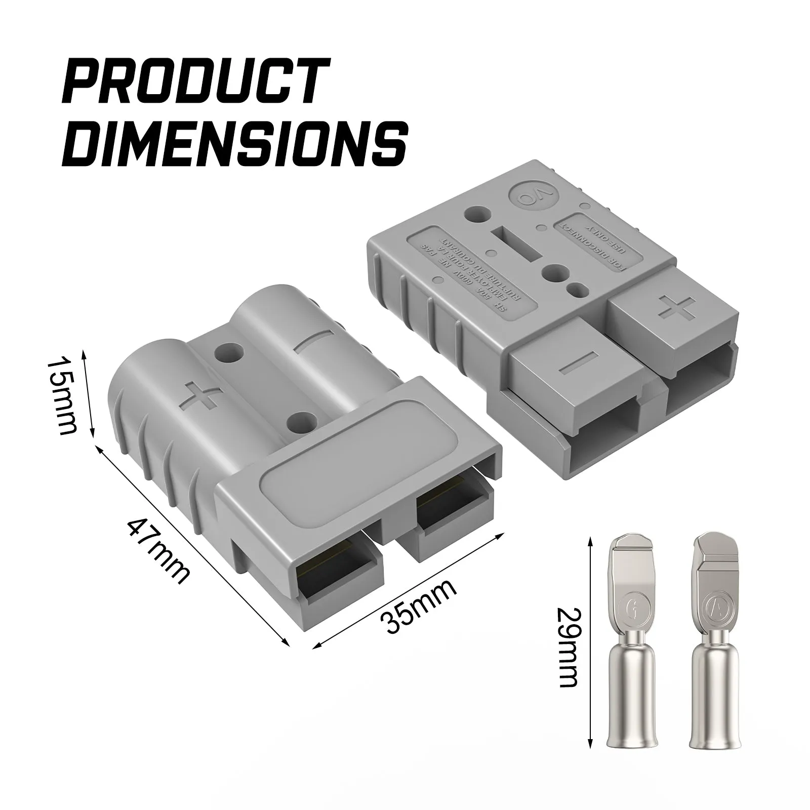 10x 50AMP 12-24V Anderson Plug Set, Silver-Plated Terminals