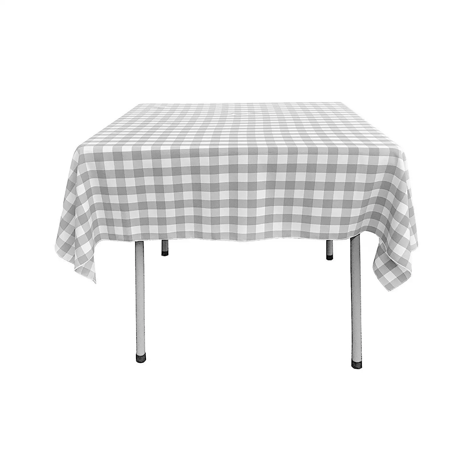 54" x 54" Square Tablecloth for 42" Square Small Coffee Table with 6" Drop, Polyester Checkered Gingham Plaid Table Overlay