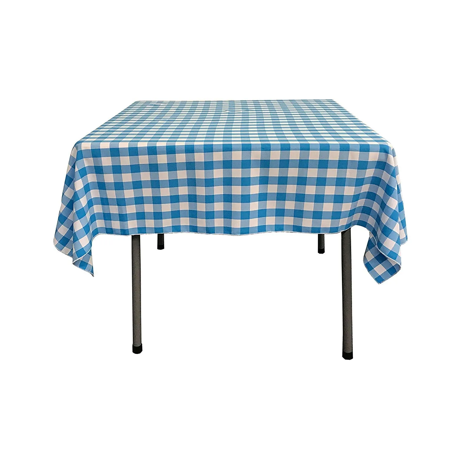 54" x 54" Square Tablecloth for 42" Square Small Coffee Table with 6" Drop, Polyester Checkered Gingham Plaid Table Overlay