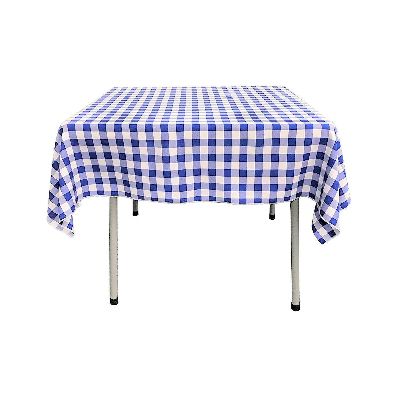 54" x 54" Square Tablecloth for 42" Square Small Coffee Table with 6" Drop, Polyester Checkered Gingham Plaid Table Overlay