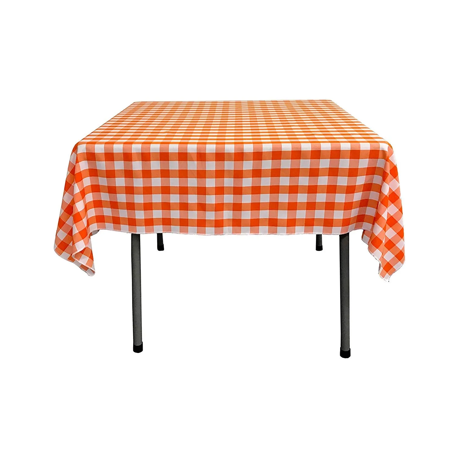 54" x 54" Square Tablecloth for 42" Square Small Coffee Table with 6" Drop, Polyester Checkered Gingham Plaid Table Overlay