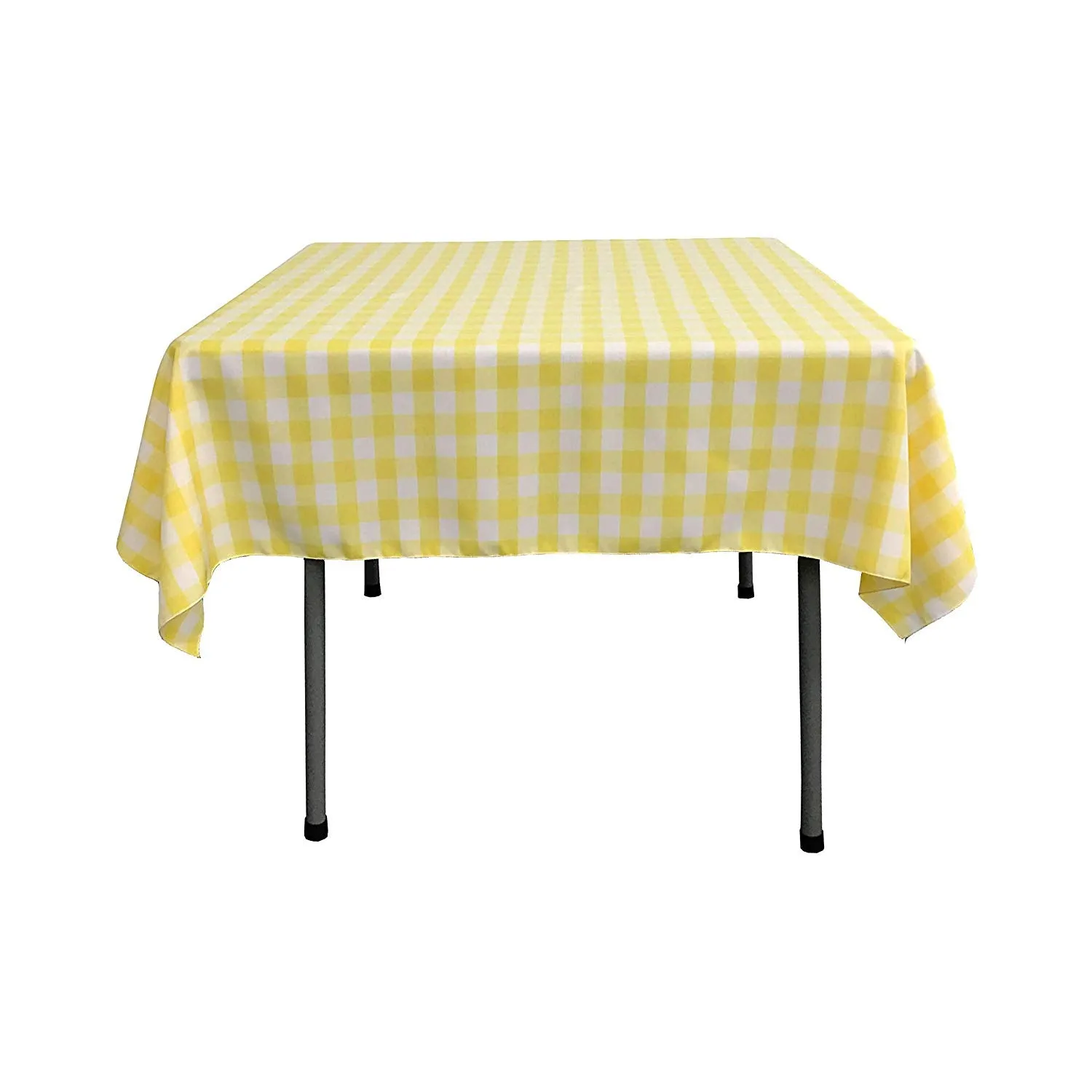 54" x 54" Square Tablecloth for 42" Square Small Coffee Table with 6" Drop, Polyester Checkered Gingham Plaid Table Overlay