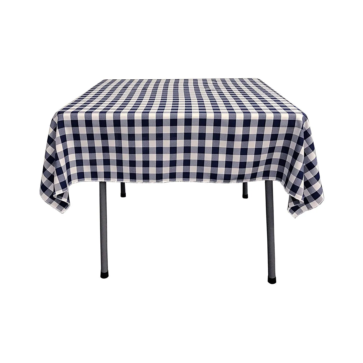 54" x 54" Square Tablecloth for 42" Square Small Coffee Table with 6" Drop, Polyester Checkered Gingham Plaid Table Overlay