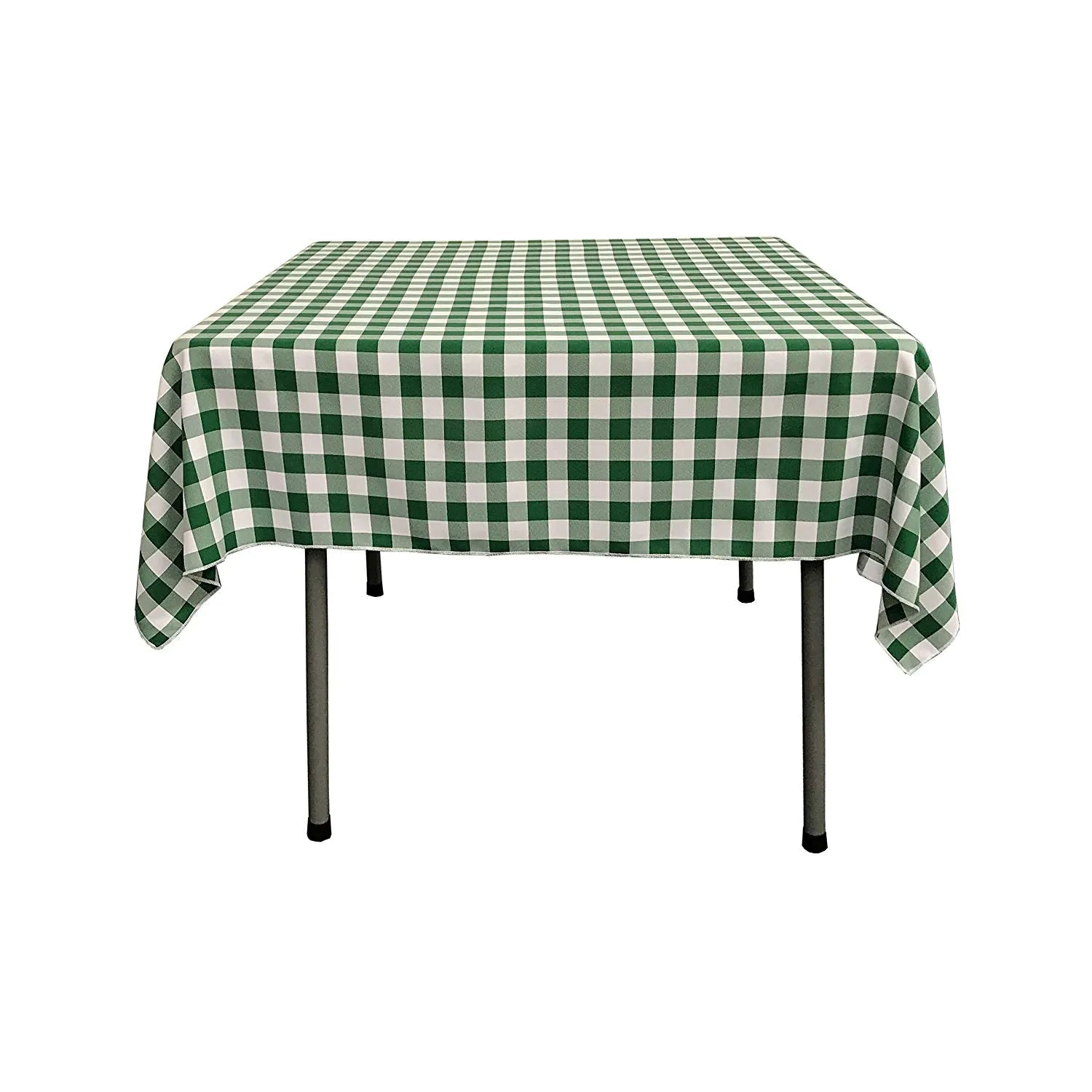 54" x 54" Square Tablecloth for 42" Square Small Coffee Table with 6" Drop, Polyester Checkered Gingham Plaid Table Overlay