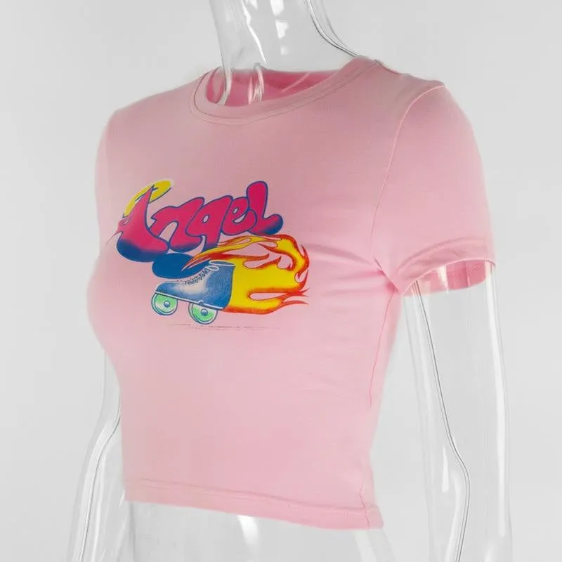 90s Angel Crop Top