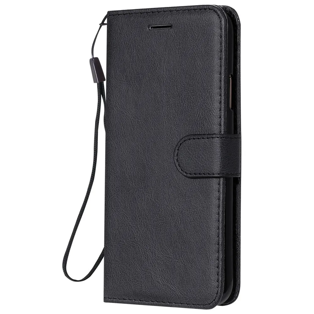 Anymob Motorola Black Flip Leather Case Luxury Retro Book Wallet Mobile Phone Bag