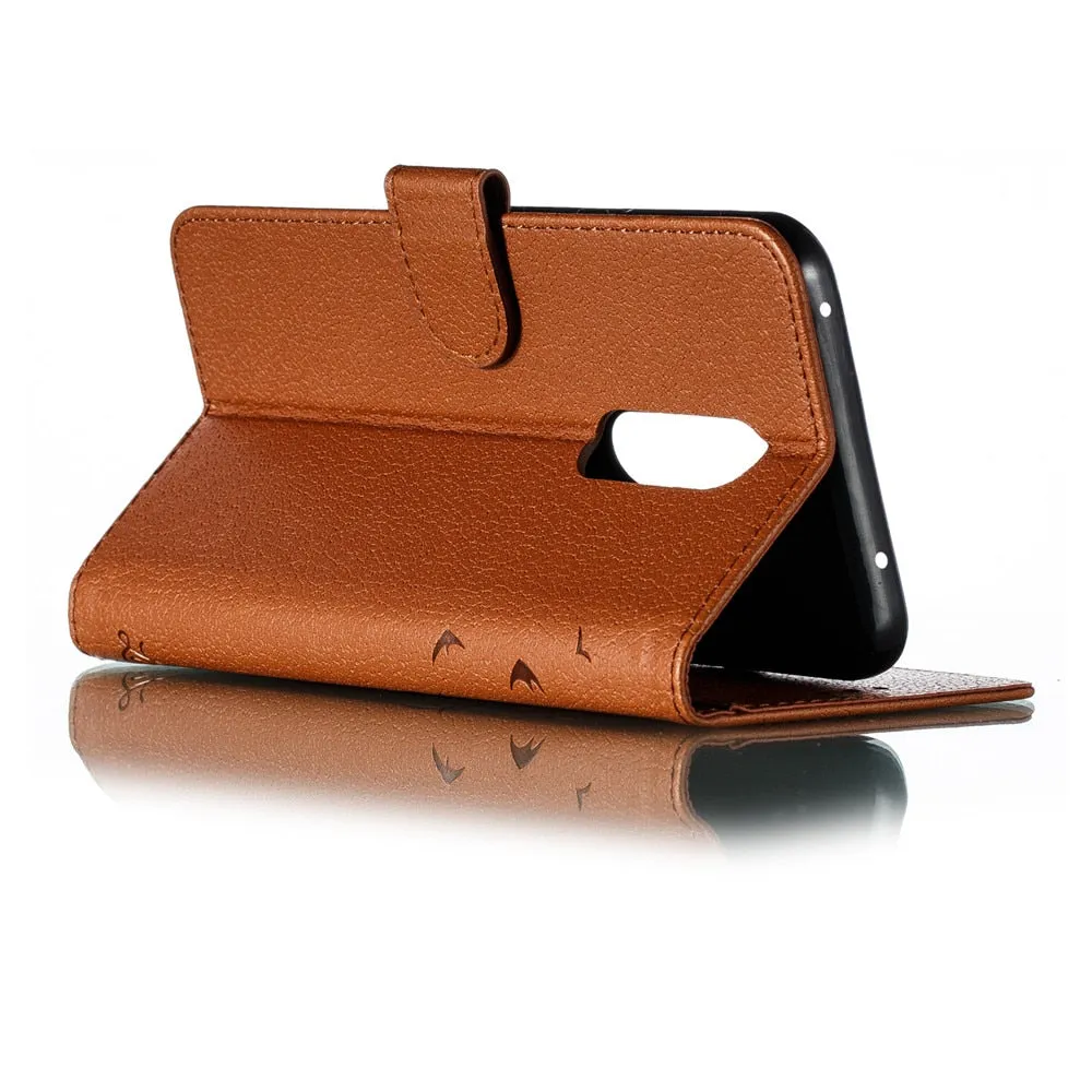 Anymob Xiaomi Redmi Brown Leather Case Retro Wallet Flip Phone Cover Protection