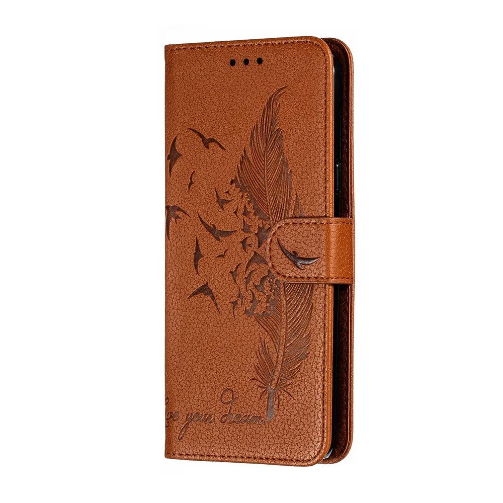 Anymob Xiaomi Redmi Brown Leather Case Retro Wallet Flip Phone Cover Protection