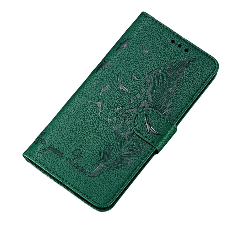 Anymob Xiaomi Redmi Green Leather Case Retro Wallet Flip Phone Cover Protection