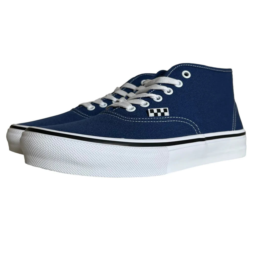 Authentic Mid VCU Steve Navy Vans Skate Canvas Suede Shoes