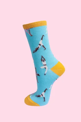 Bamboo Yoga Print Socks