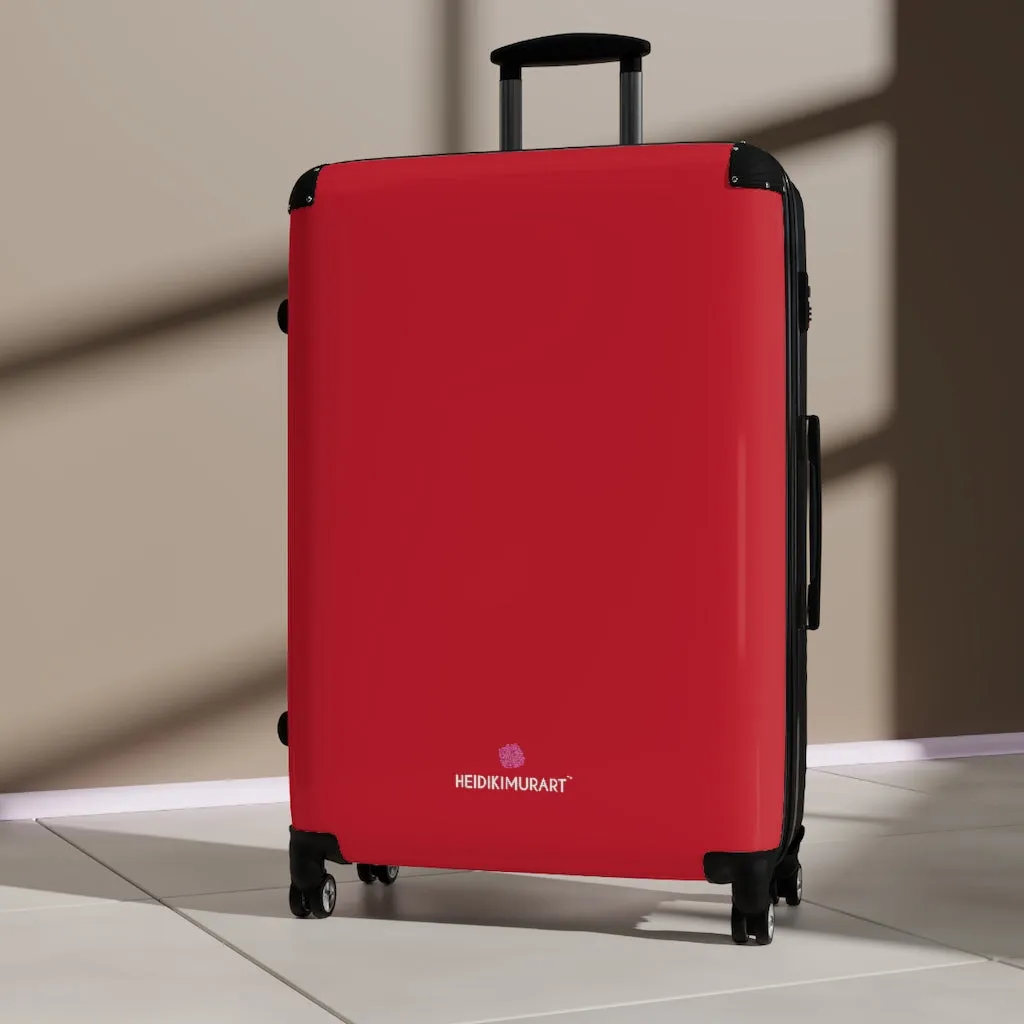 Bright Red Solid Color Suitcases, Modern Simple Minimalist Designer Suitcase Luggage (Small, Medium, Large)