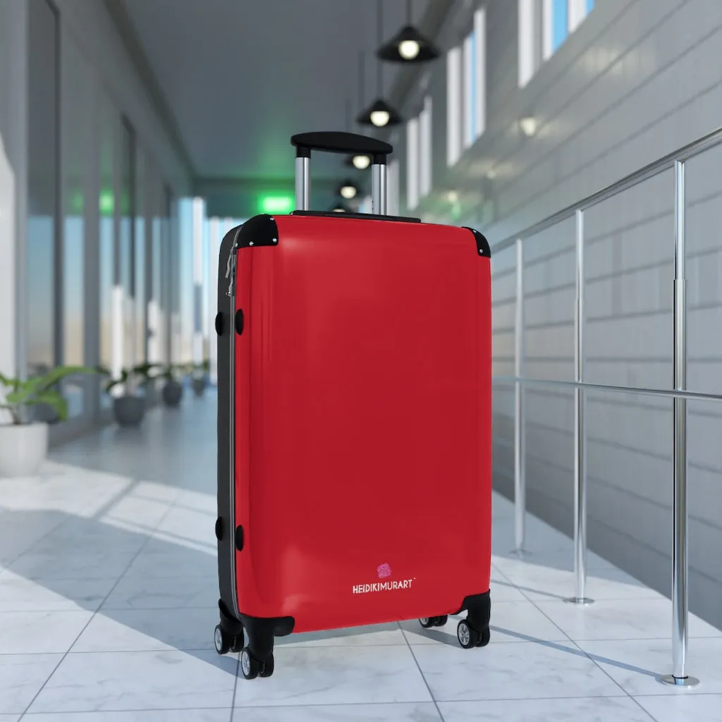 Bright Red Solid Color Suitcases, Modern Simple Minimalist Designer Suitcase Luggage (Small, Medium, Large)