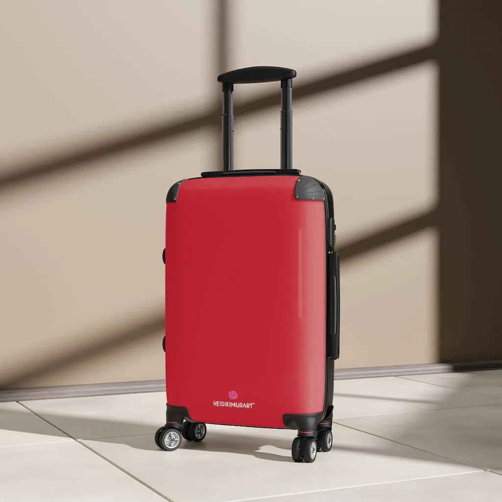 Bright Red Solid Color Suitcases, Modern Simple Minimalist Designer Suitcase Luggage (Small, Medium, Large)