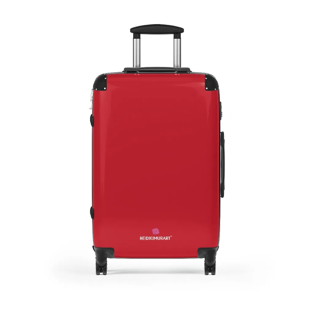 Bright Red Solid Color Suitcases, Modern Simple Minimalist Designer Suitcase Luggage (Small, Medium, Large)