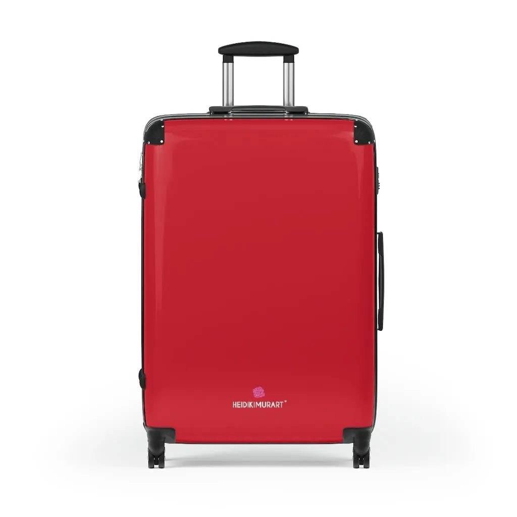 Bright Red Solid Color Suitcases, Modern Simple Minimalist Designer Suitcase Luggage (Small, Medium, Large)