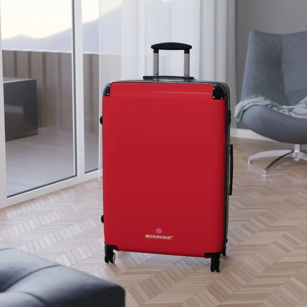 Bright Red Solid Color Suitcases, Modern Simple Minimalist Designer Suitcase Luggage (Small, Medium, Large)