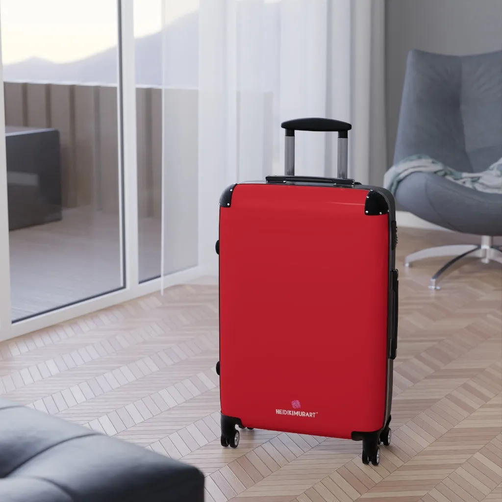 Bright Red Solid Color Suitcases, Modern Simple Minimalist Designer Suitcase Luggage (Small, Medium, Large)