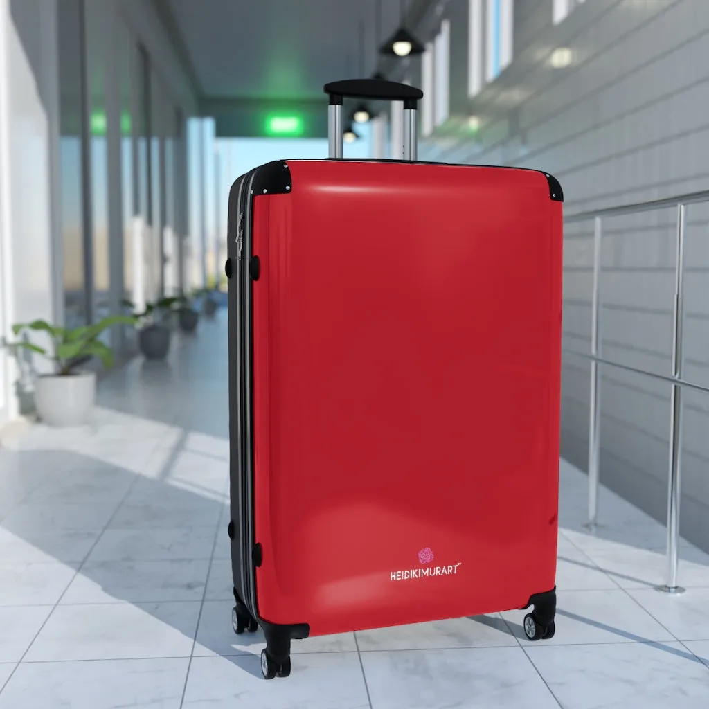 Bright Red Solid Color Suitcases, Modern Simple Minimalist Designer Suitcase Luggage (Small, Medium, Large)