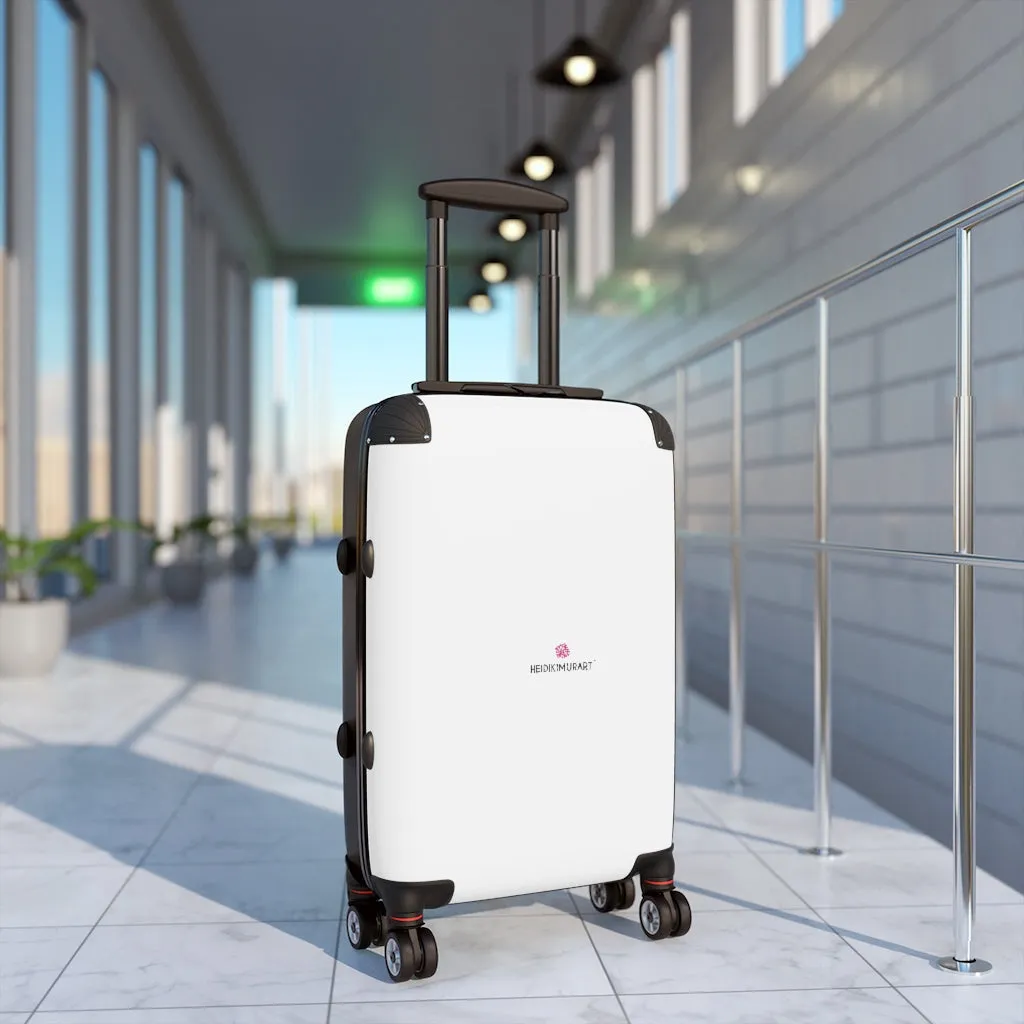 Bright White Color Cabin Suitcase, Carry On Luggage With 2 Inner Pockets & Built in TSA-approved Lock With 360° Swivel