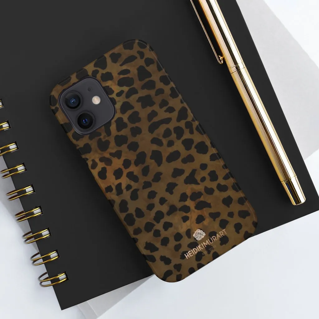 Brown Cheetah Animal Print Phone Case, Animal Print Case Mate Tough Phone Cases-Made in USA