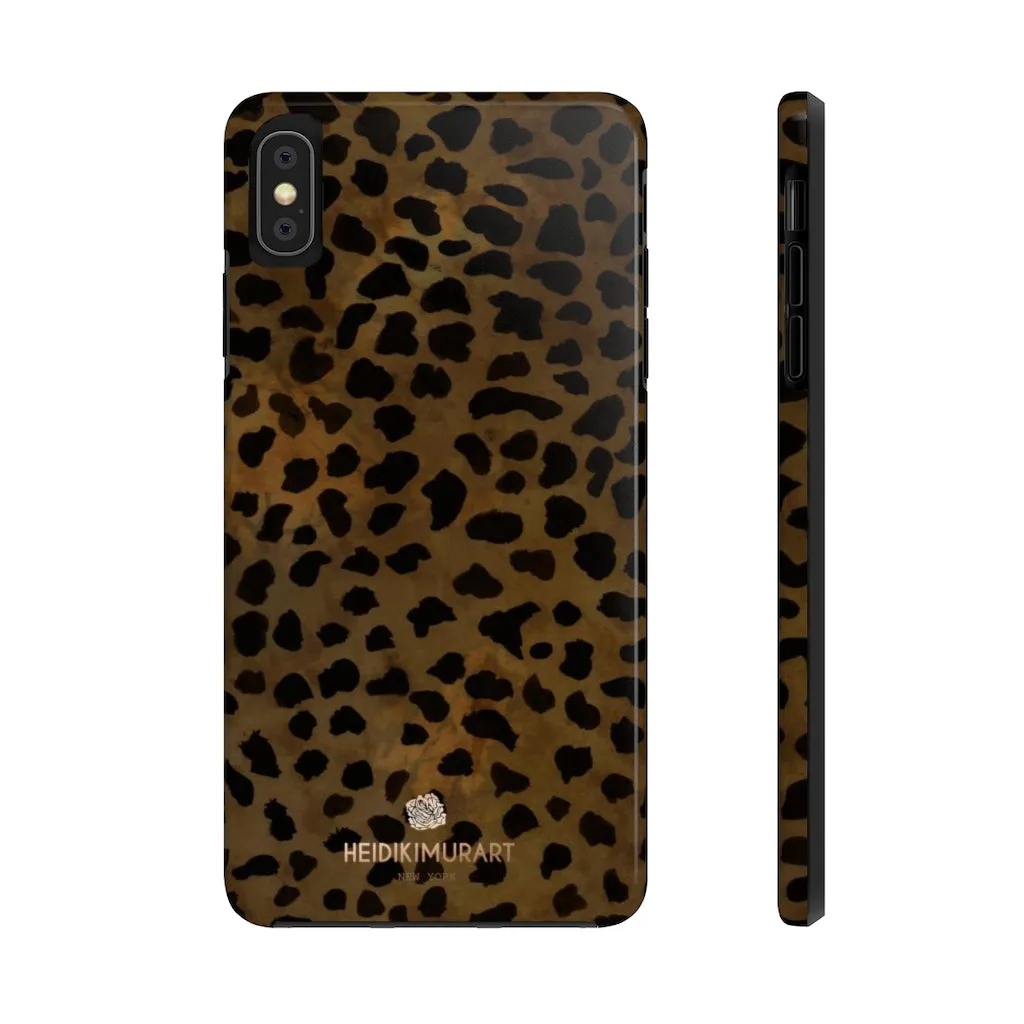 Brown Cheetah Animal Print Phone Case, Animal Print Case Mate Tough Phone Cases-Made in USA