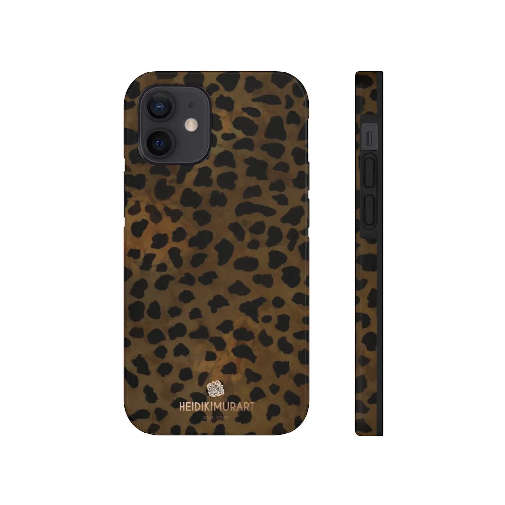 Brown Cheetah Animal Print Phone Case, Animal Print Case Mate Tough Phone Cases-Made in USA