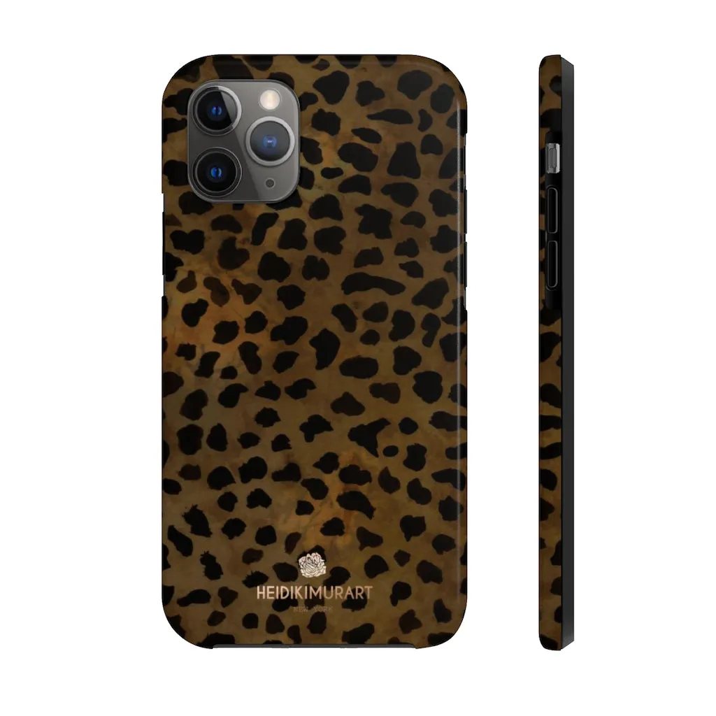 Brown Cheetah Animal Print Phone Case, Animal Print Case Mate Tough Phone Cases-Made in USA