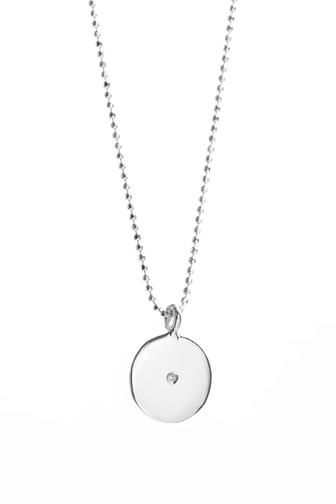 CIRCLE CHARM NECKLACE with DIAMOND by ARIEL GORDON