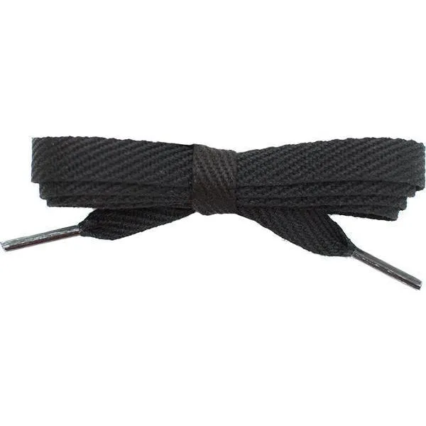 Cotton Flat 3/8" - Black (12 Pair Pack) Shoelaces