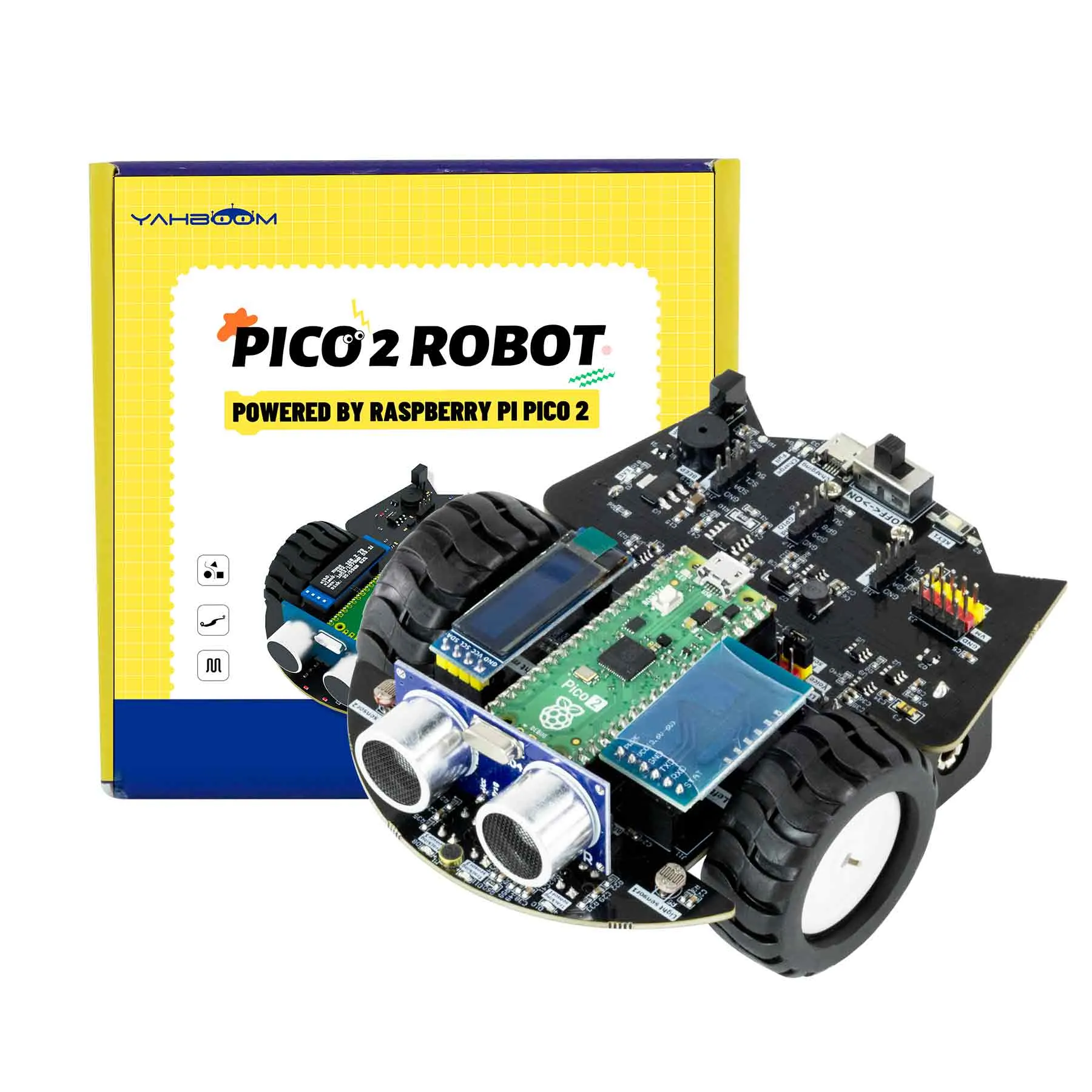 Cute robot car for Raspberry Pi Pico 2 support MicroPython programming