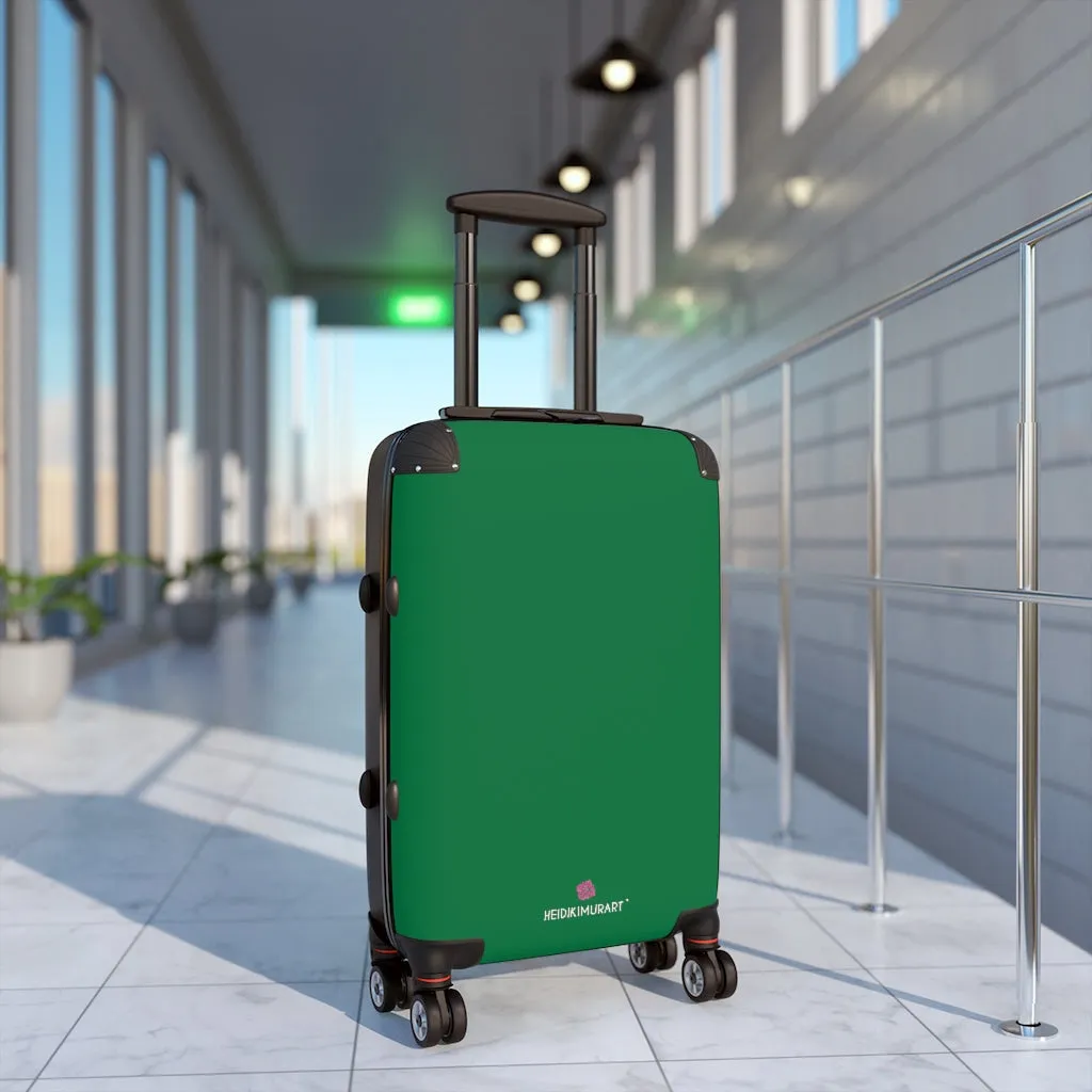 Dark Green Solid Color Suitcases, Modern Simple Minimalist Designer Suitcase Luggage (Small, Medium, Large)