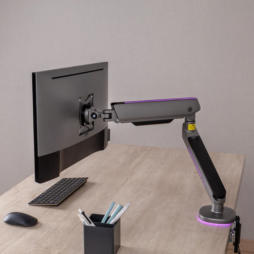 Desky Single LED Monitor Arm