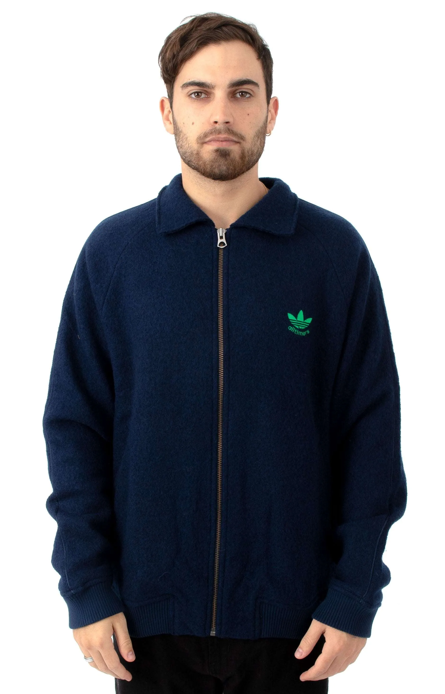 (DJ3568) All Timers Jacket - Collegiate Navy/Green