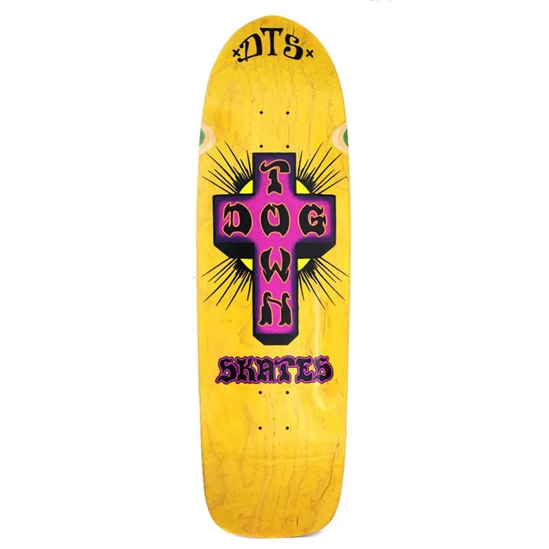 Dogtown 9.523" x 32.366" Yellow Stain Bigger Boy Skateboard Deck