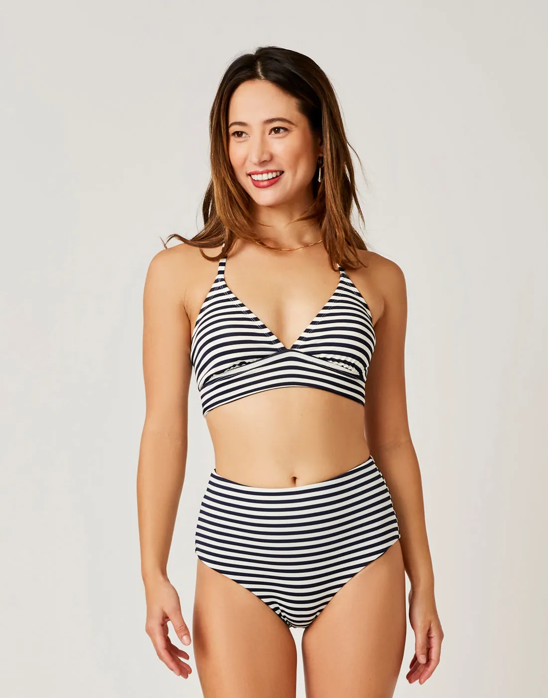 Erin Reversible Bottom: Navy Stripe/Navy - FINAL SALE