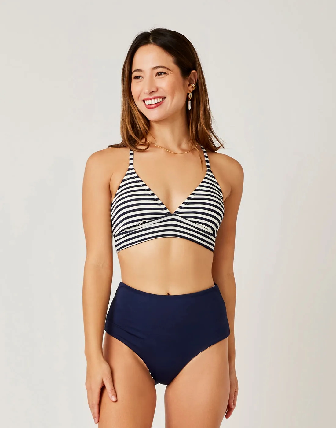 Erin Reversible Bottom: Navy Stripe/Navy - FINAL SALE