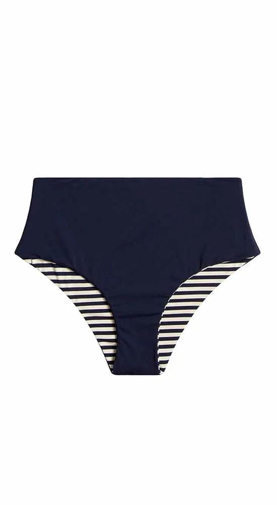 Erin Reversible Bottom: Navy Stripe/Navy - FINAL SALE