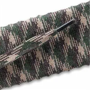 Flat Waxed Boot Laces - Camouflage (2 Pair Pack) Shoelaces