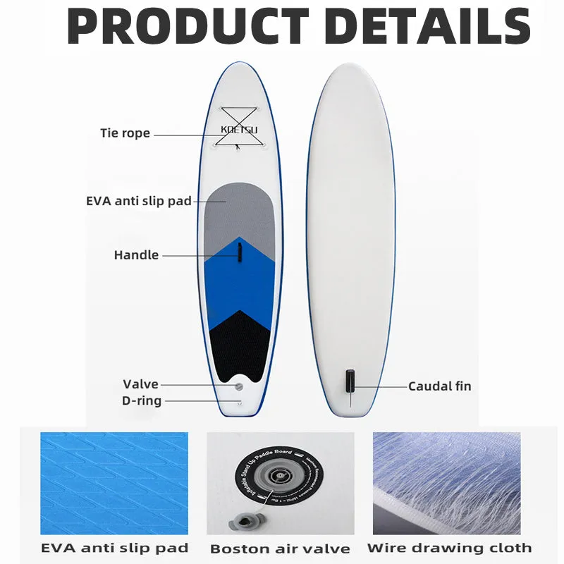 Foldable Inflatable Surfboard Anti-Skidding White Paddle Board