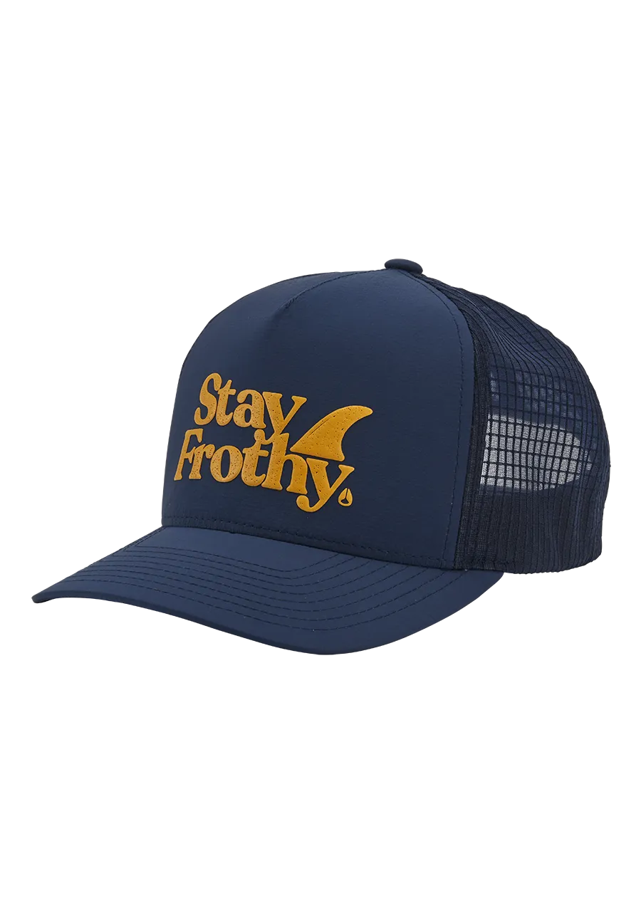 Frothy Snapback Hat - Midnight Blue / Dark Yellow