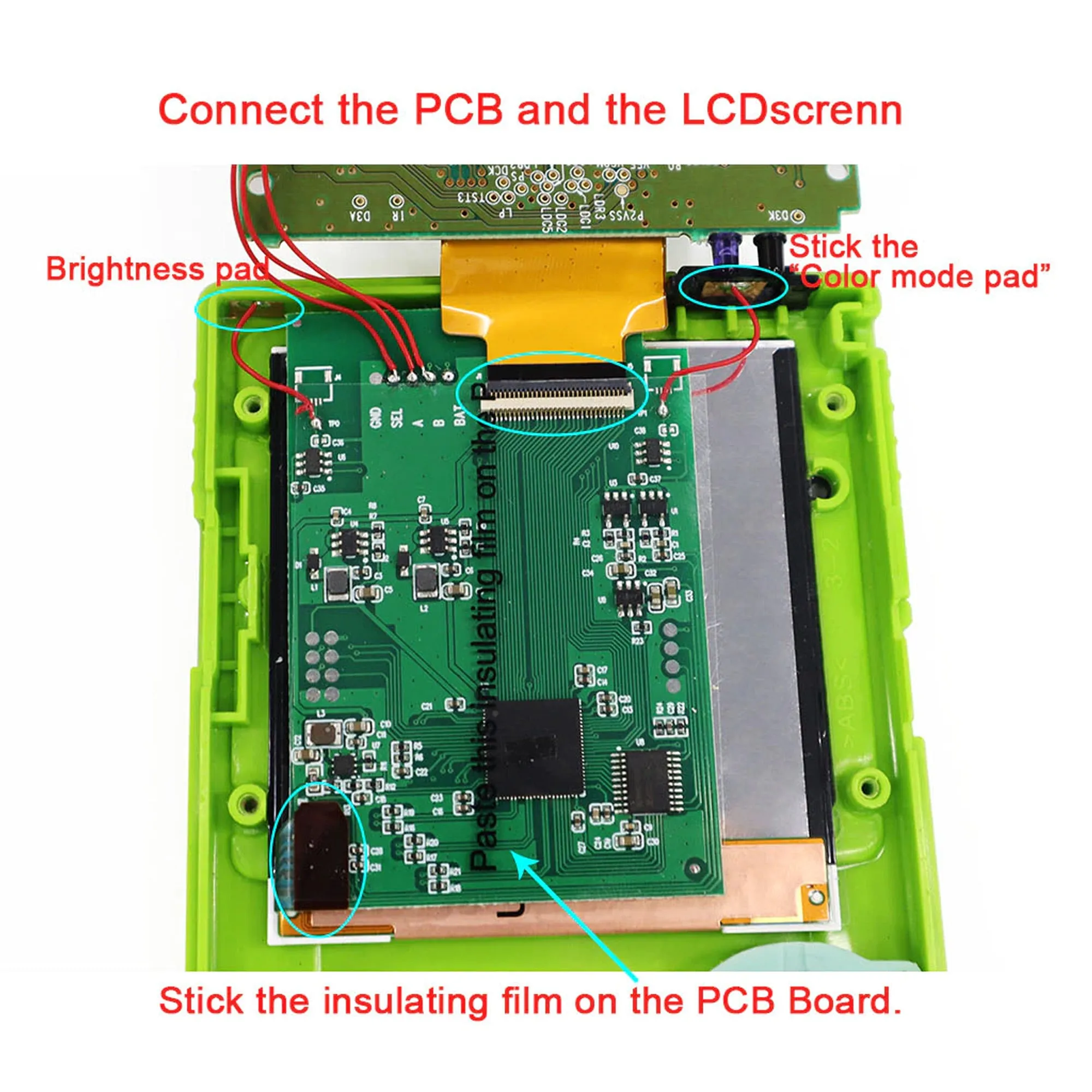 Game Boy Color Laminated Q5 XL IPS Backlight with OSD - Hispeedido