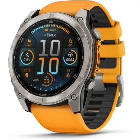 Garmin fenix® 8 51mm AMOLED Sapphire Edition Titanium with Spark Orange   Graphite Band