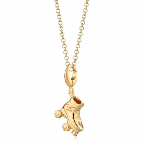 Gold Plated Roller Skate Necklace