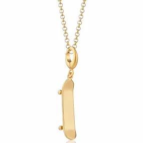 Gold Plated Skateboard Necklace