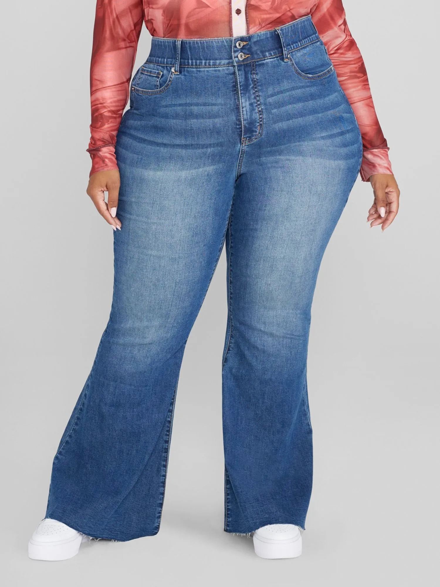 High Rise Curvy Fit Flare Jeans