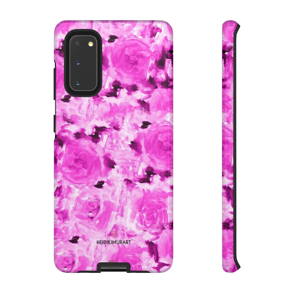 Hot Pink Floral Phone Case, Flower Print Best Designer Art iPhone Samsung Case-Made in USA