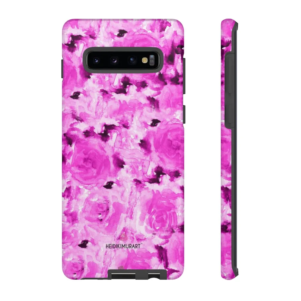 Hot Pink Floral Phone Case, Flower Print Best Designer Art iPhone Samsung Case-Made in USA