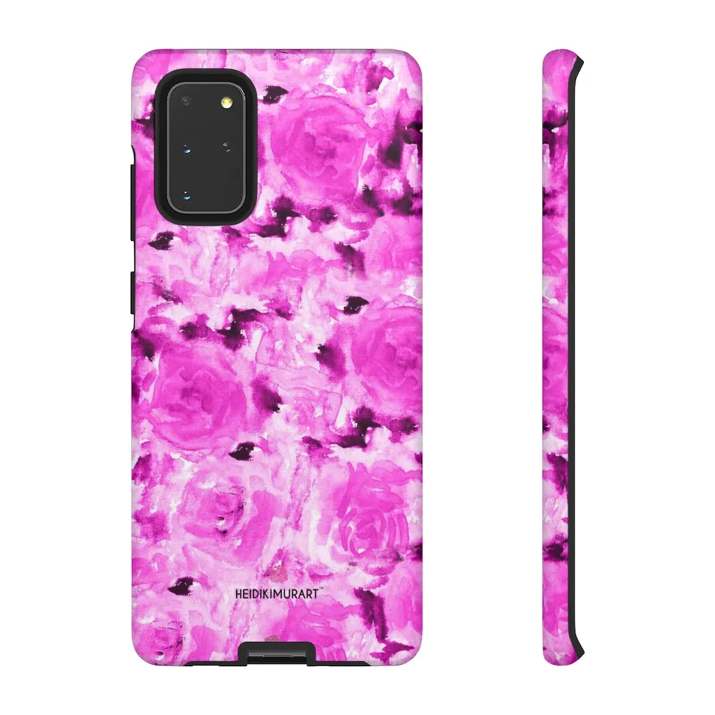 Hot Pink Floral Phone Case, Flower Print Best Designer Art iPhone Samsung Case-Made in USA