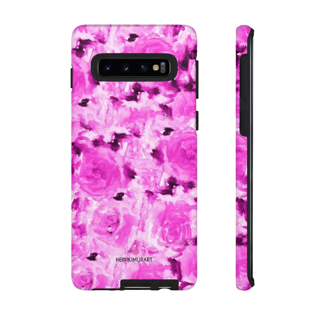 Hot Pink Floral Phone Case, Flower Print Best Designer Art iPhone Samsung Case-Made in USA